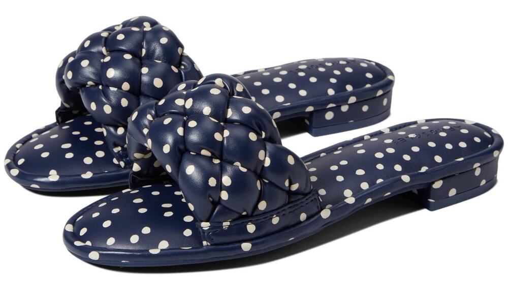 Aerosoles Jerome Slide Sandal In Navy/ Eggshell Polka Dot 11 B M